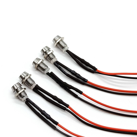 Kontrolka LED 5mm 24V DC żółta clear, oprawka metalowa wklęsła