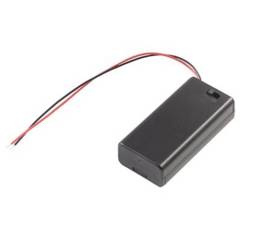 Koszyk na 2 baterie AAA 1.5V z pokrywką i wyłącznikiem