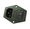 Gniazdo AC IEC męskie na zatrzask z wyłącznikiem i bezpiecznikiem