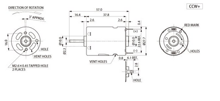 Mini silniczek 3-6V MT92 wrzeciono 8mm