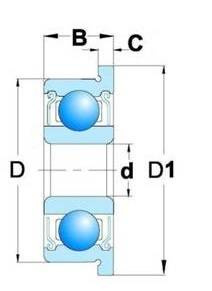 Łożysko kulkowe z kołnierzem flanszą F625ZZ 5mm