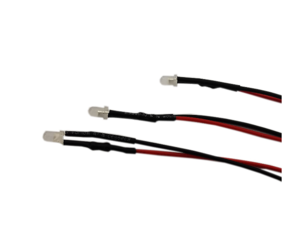 Kontrolka LED 3mm 12V DC biała matowa przewód 20cm