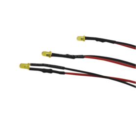 Kontrolka LED 3mm 12V DC żółta matowa przewód 20cm