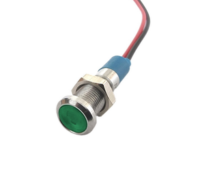 Metalowa kontrolka LED 8mm 12V zielona