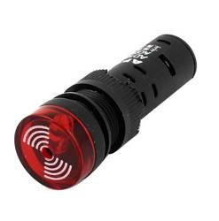 Kontrolka LED 19mm 12V DC z buzzerem