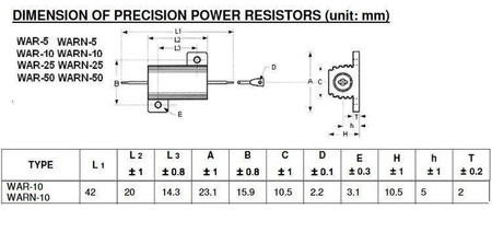 Rezystor mocy drutowy 10W 68R Ohm tolerancja 5%