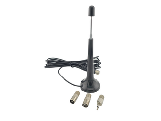 Antena teleskopowa 11.5/36cm z magnesem; przewód 3m, 3 końcówki