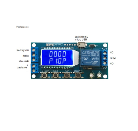 Moduł timera z przekaźnikiem 0.1s-9999min z LCD