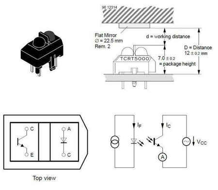 Moduł czujnik odbiciowy TCRT5000 74HC14D