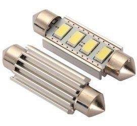 Żarówka LED 12V C5W 2W z radiatorem Biała 12x36mm