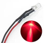 Dioda LED 5mm 12V DC czerwona clear z przewodem 20cm