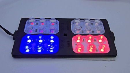 Lampa LED migająca 12V czerwono-niebieska 24 LED 49x105mm