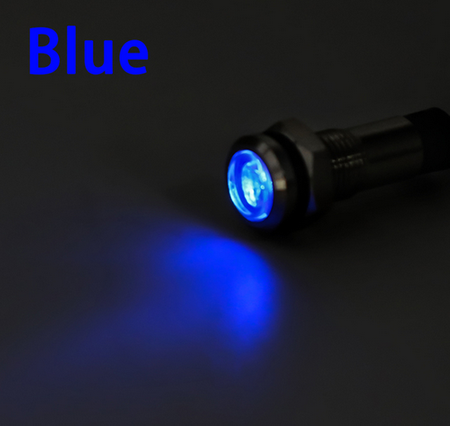 Metalowa kontrolka LED 8mm 12V niebieska
