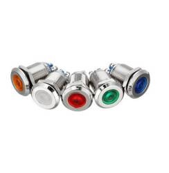 Metalowa kontrolka LED 16mm 24V metalowa zielona