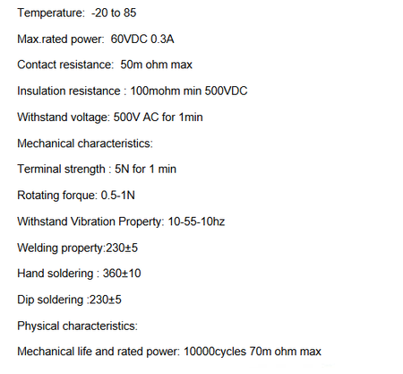 Przełącznik obrotowy PCB 4 pozycje 1 obwód l=15