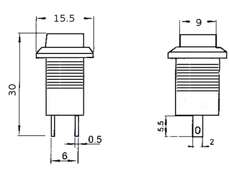 Przełącznik przycisk monostabilny 1.5A 250V kwadratowy PBS-15Br czerwony
