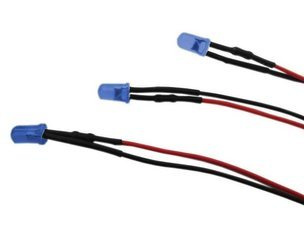 Dioda LED 5mm 12V DC niebieska matowa z przewodem 20cm