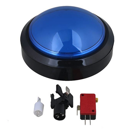 Przycisk BIG Push monostabilny 3A/250V niebieski, podświetlenie 12V 