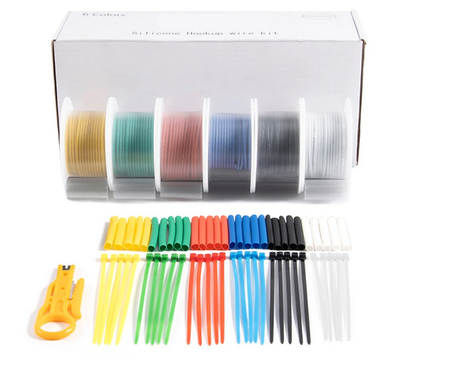 Zestaw 6 przewodów silikonowych AWG24 6x8mb + akcesoria