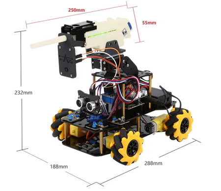 Zestaw edukacyjny ŁAZIK Samochód z wyrzutnią i tarczą Kit DIY STEM