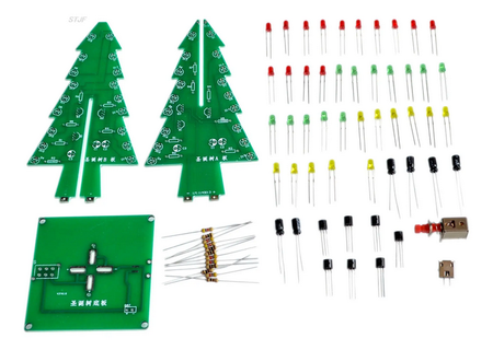 Choinka 3D LED 5V micro USB DIY w obudowie