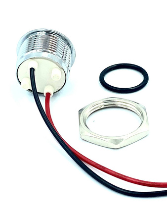 Kontrolka LED 18mm 12V metalowa, wypukła czerwona