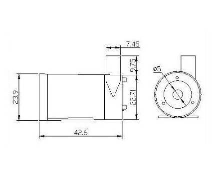Mini pompka do cieczy 5V USB zatapialna, pozioma 80L/h