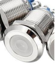 Kontrolka LED 14mm 230V metalowa biała