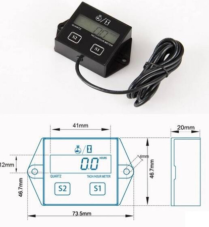 Licznik motogodzin cyfrowy obrotomierz czas pracy silnika