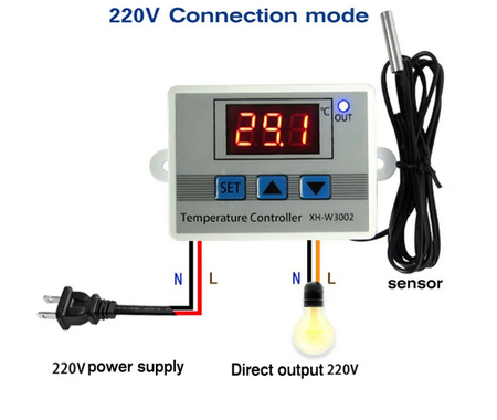 Sterownik temperatury 230V -50°C~110°C W3002