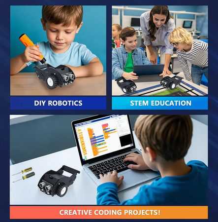 SharkBot platforma robota Smart Car ESP32 Acebott STEM do nauki programowania