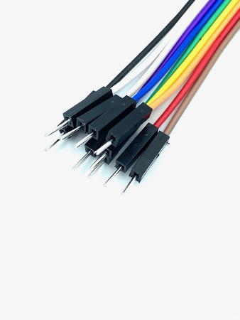 Przewody kable zworki męsko - żeńskie 10cm 10szt.