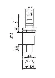 Przycisk monostabilny 1A 250V zwierny PBS-110BG