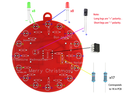Bombka dekoracja na choinkę LED DIY kolor zielona czerwona