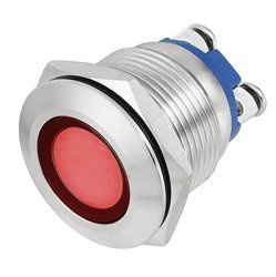 Kontrolka LED 18mm 230V metalowa czerwona