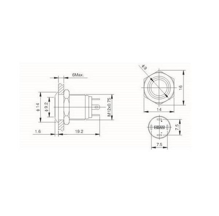 Przełącznik wandaloodporny POWER podświetlany RED
