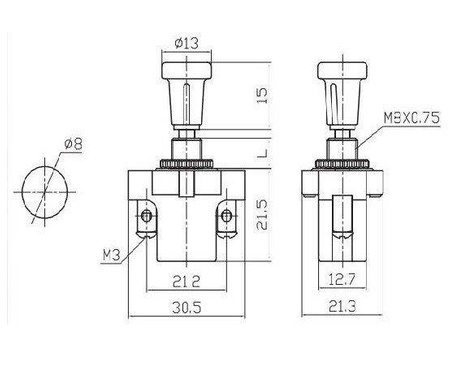 Przełącznik wyciągany 10A/12V ASW-05