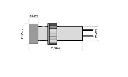 Kontrolka LED 5mm 12V DC niebieska