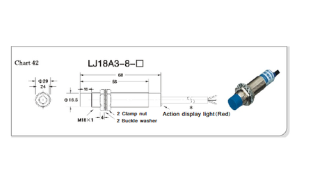 Czujnik indukcyjny PNP LJ18A3-8-Z/AY 8mm