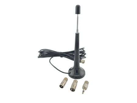 Antena teleskopowa 11.5/36cm z magnesem; przewód 3m, 3 końcówki