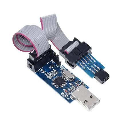 Programator USB ASP ISP ATMEL AVR +Taśma + Adapter