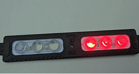 Lampa LED migająca 12V czerwono-niebieska 6 LED 19x105mm