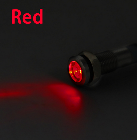 Metalowa kontrolka LED 8mm 12V czerwona