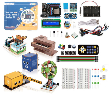 Zestaw startowy ESP32 WiFi Bluetooth ACEBOTT STEM QE200 + QE201 XXL nauka IoT Arduino