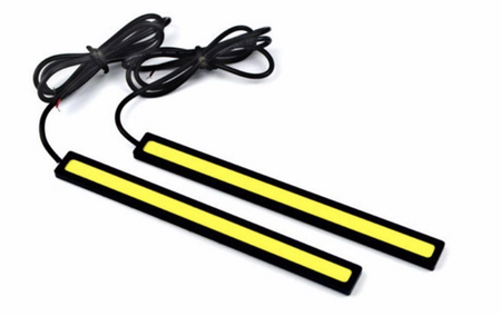  Lampa LED 12V Niebieska 2x4W 170mm czarna