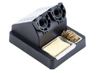 Podwójna podstawka pod lutownicę z czyścikiem i gąbką