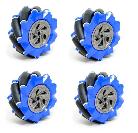 Zestaw kół McMecanum do łazika 4 x koło wielokierunkowe 80mm + 4 x silnik DC