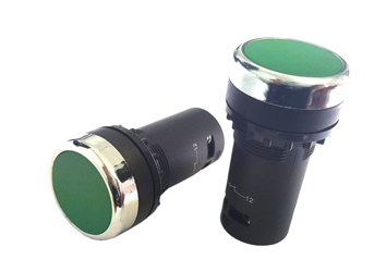 Przełącznik monostabilny 1A 250V okrągły przełączny NO/NC zielony