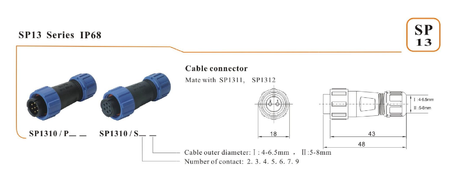 Złącze hermetyczne kpl. 4 PIN SP1310