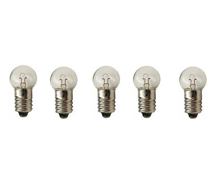 Żarówka wkręcana E10 1.5V 0.3A 0.45W biała 5 szt.